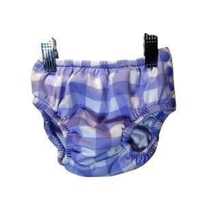 Kiki & Max Baby Gingham Lavender Purple Swim Diaper Cover Size Medium 16-21 lbs.